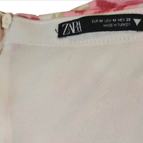 ZARA Blogger Fave Pink Floral Rose Ruched Bodysuit Medium Strapless Romantic Y2k - Picture 12 of 15